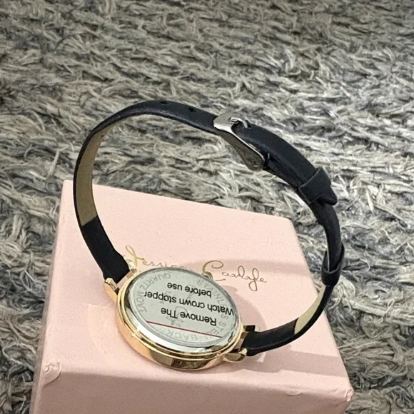 Jessica Carlyle Cute Black Cat Watch with Crystals Allaround Gold Hardware New - Picture 4 of 6